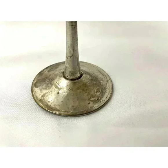 VTG Pair Leonard Silver Toned Brass Tarnished Goblets Chalice - Picture 7 of 15